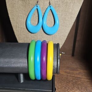 Unique Vintage Blue Teardrop Earrings